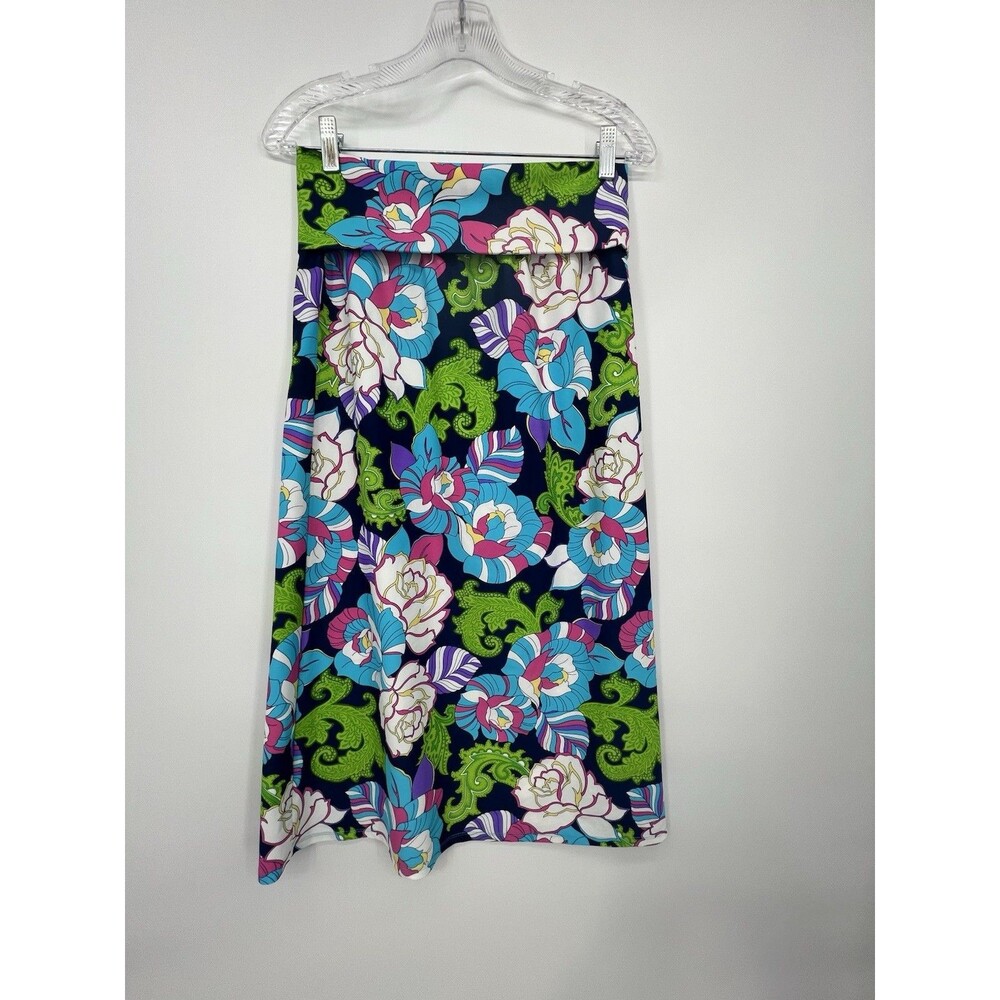 Jude Connally Fold Over Midi Skirt Womens Sz S Floral Resort Stretchy Tropical